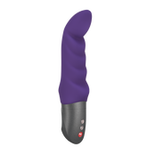 Curved Purple vibrator with soft silicone, and a great handle with buttons - for internal use and Gspot stimulation